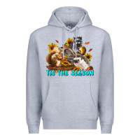 Heather Grey Fall Tis The Season Animals Premium Hoodie - LillyAllenDesigns