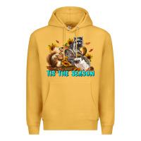 Mustard Fall Tis The Season Animals Premium Hoodie - LillyAllenDesigns