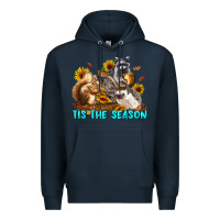 Navy Fall Tis The Season Animals Premium Hoodie - LillyAllenDesigns