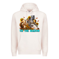 Pale Pink Fall Tis The Season Animals Premium Hoodie - LillyAllenDesigns