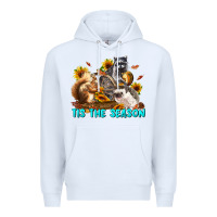 White Fall Tis The Season Animals Premium Hoodie - LillyAllenDesigns