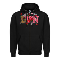 Black valentines day lvn Zipper Hoodie - NancyCooperArtShop
