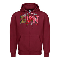 Burgundy valentines day lvn Zipper Hoodie - NancyCooperArtShop