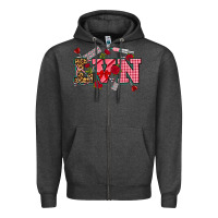 Charcoal Heather valentines day lvn Zipper Hoodie - NancyCooperArtShop