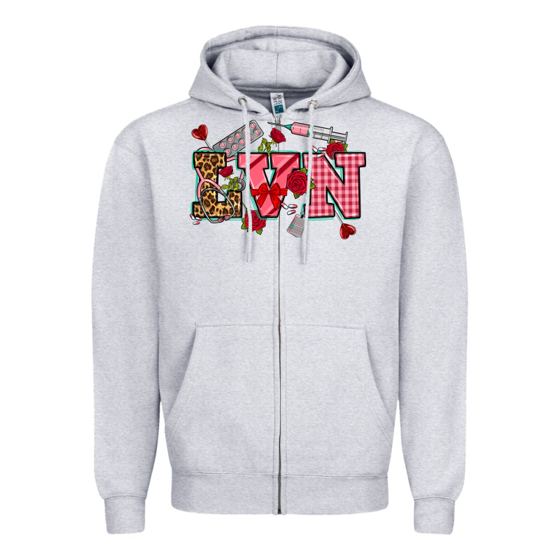 Valentines Day Lvn Zipper Hoodie by NancyCooperArtShop | Teevron