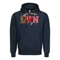 Navy valentines day lvn Zipper Hoodie - NancyCooperArtShop