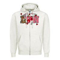 Oatmeal Heather valentines day lvn Zipper Hoodie - NancyCooperArtShop