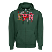 Sports Green valentines day lvn Zipper Hoodie - NancyCooperArtShop