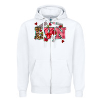 White valentines day lvn Zipper Hoodie - NancyCooperArtShop