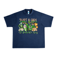 Navy Just a Girl who Loves Saint Patrick's Day Urban Heavy Tee - RacoonDesign