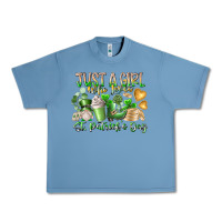 Pebble Blue Just a Girl who Loves Saint Patrick's Day Urban Heavy Tee - RacoonDesign