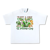 White Just a Girl who Loves Saint Patrick's Day Urban Heavy Tee - RacoonDesign