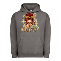 Pigment Tornado Red Hair Believe Praying Caucasian Messy Bun Urban Hoodie - texasbilliewilder
