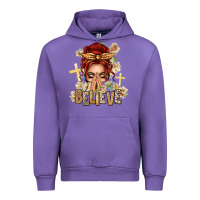 Tulip Red Hair Believe Praying Caucasian Messy Bun Urban Hoodie - texasbilliewilder