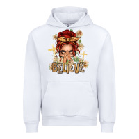 White Red Hair Believe Praying Caucasian Messy Bun Urban Hoodie - texasbilliewilder