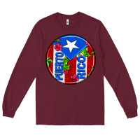 Burgundy puerto rico coasters Long Sleeve Tee - AdoDesignShop