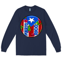 Navy puerto rico coasters Long Sleeve Tee - AdoDesignShop