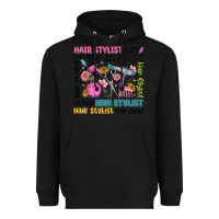 Black hair stylist typography Heavyweight Hoodie - MaliasSmallBusiness