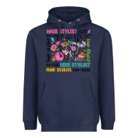 Navy hair stylist typography Heavyweight Hoodie - MaliasSmallBusiness