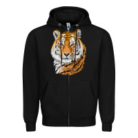 Black Tiger Head Zipper Hoodie - LillyAllenDesigns