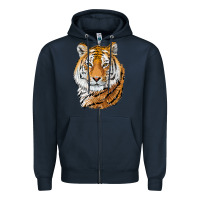Navy Tiger Head Zipper Hoodie - LillyAllenDesigns
