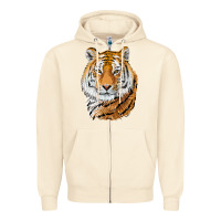 Sandshell Tiger Head Zipper Hoodie - LillyAllenDesigns