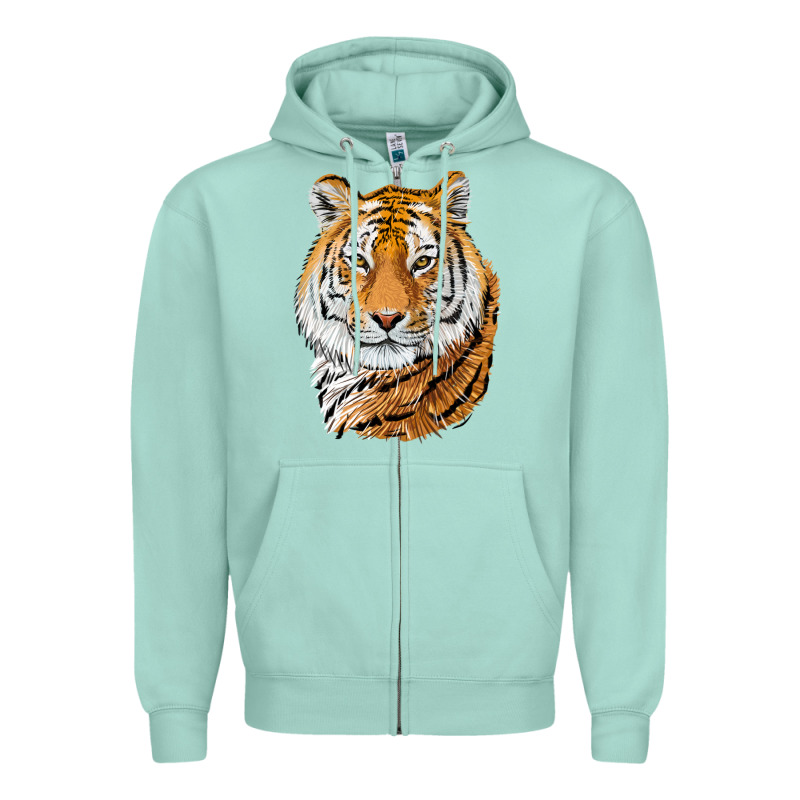Tiger Head Zipper Hoodie by LillyAllenDesigns | Teevron