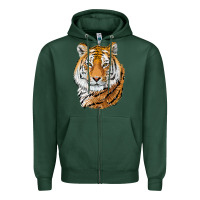 Sports Green Tiger Head Zipper Hoodie - LillyAllenDesigns