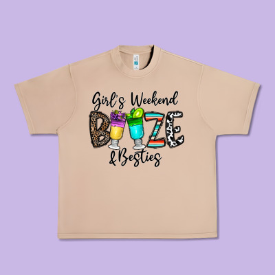 Girl's Weekend Booze & Besties Urban Heavy Tee Designed By Cowhidedigitalart