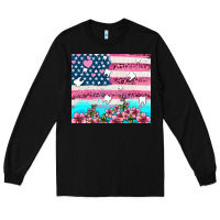 Black american flag and teeth with flowers Long Sleeve Tee - AdoDesignShop