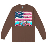 Chestnut american flag and teeth with flowers Long Sleeve Tee - AdoDesignShop