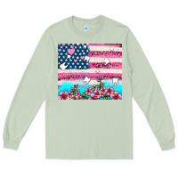 Matcha american flag and teeth with flowers Long Sleeve Tee - AdoDesignShop