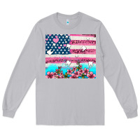 Moon Dust american flag and teeth with flowers Long Sleeve Tee - AdoDesignShop