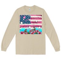 Mushroom american flag and teeth with flowers Long Sleeve Tee - AdoDesignShop