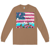 Toasted Coconut american flag and teeth with flowers Long Sleeve Tee - AdoDesignShop