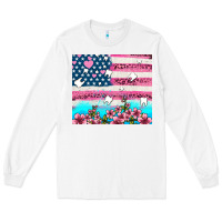 White american flag and teeth with flowers Long Sleeve Tee - AdoDesignShop