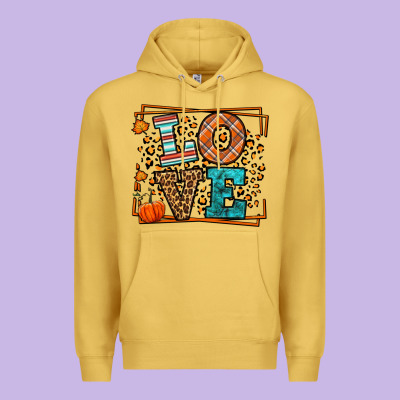 Fall Autumn Leopard Love Premium Hoodie Designed By Lillyallendesigns