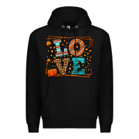 Black Fall Autumn Leopard Love Premium Hoodie - LillyAllenDesigns