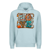 Blue Mist Fall Autumn Leopard Love Premium Hoodie - LillyAllenDesigns
