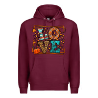 Burgundy Fall Autumn Leopard Love Premium Hoodie - LillyAllenDesigns