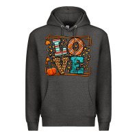 Charcoal Heather Fall Autumn Leopard Love Premium Hoodie - LillyAllenDesigns