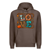 Coffee Fall Autumn Leopard Love Premium Hoodie - LillyAllenDesigns