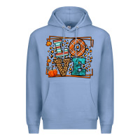 Colony Blue Fall Autumn Leopard Love Premium Hoodie - LillyAllenDesigns