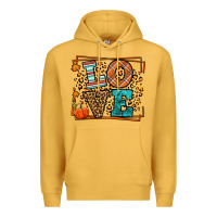 Mustard Fall Autumn Leopard Love Premium Hoodie - LillyAllenDesigns