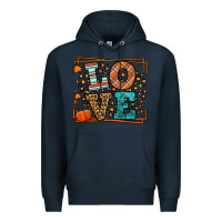 Navy Fall Autumn Leopard Love Premium Hoodie - LillyAllenDesigns