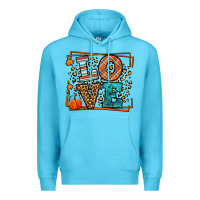 Ocean Blue Fall Autumn Leopard Love Premium Hoodie - LillyAllenDesigns