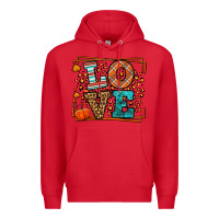 Red Fall Autumn Leopard Love Premium Hoodie - LillyAllenDesigns