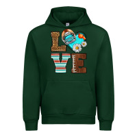 Forest Green American Football love and helmet Urban Hoodie - NancyCooperArtShop