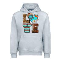 Heather Grey American Football love and helmet Urban Hoodie - NancyCooperArtShop