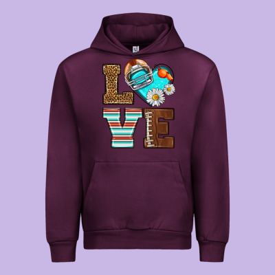 American Football Love And Helmet Urban Hoodie Designed By Nancycooperartshop